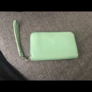 Mint fossil wristlet